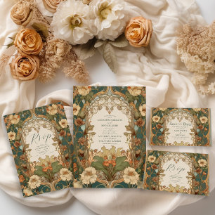 Reserva La Fecha Boda Flora Vintage Art Nouveau