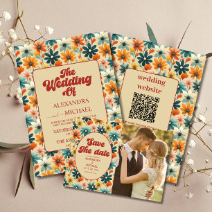 Flyer Boda floral de Budget Groovy Retro 70