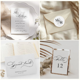 Invitación Con Relieve Metalizado Boda de tipografía de lujo