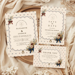 Invitación Boda boho ecuestre elegante