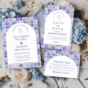 Tarjeta De Agradecimiento Boda Vintage Delft Patchwork