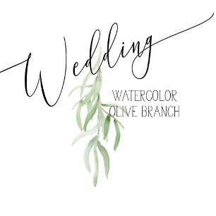 Invitación a la Boda Verde de Rama de Olivo