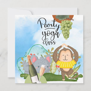 Yoga de rana Gracias tarjeta con fondo de estanque