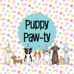 Invitación Puppy Dog Chica Birthday Pawty