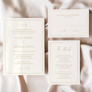 Invitación Lucy Ivory Classic Elegant Wedding