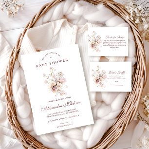 Invitación Baby Shower Floral Primavera Romántica