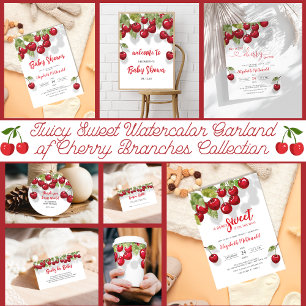 Invitación Oh Baby Berry Sweet Cherry Baby Shower