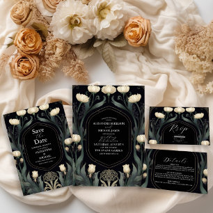 Reserva La Fecha Boda de Art Nouveau floral decorativo europeo