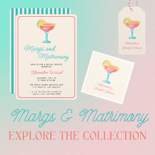 Servilleta De Papel Margs and Matrimony Retro Cocktail Bridal Shower