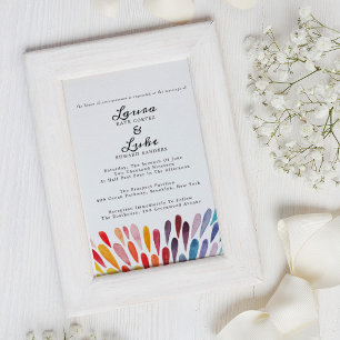 Invitación Boda de acuarela arcoiris