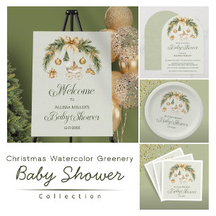 Servilleta De Papel Chorro de Acuarela de Navidad para Baby Shower de 
