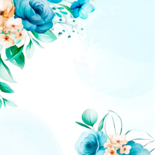 Invitación Boda de Floraciones de color de agua verde azulada