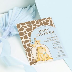 Invitación a Baby Shower de Boy Giraffe