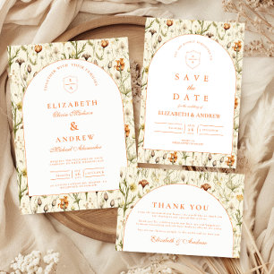 Invitación Boda Floral de Jardín Vintage
