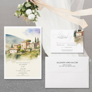 Invitación Elegante Italia Paisaje Boda de Destino