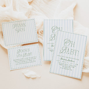 Invitación Fiesta de Baby Shower Vintage Preppy Boy