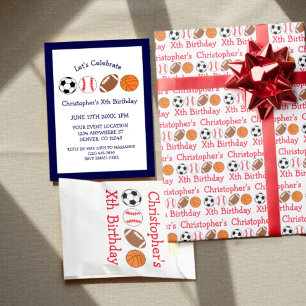 Papel De Regalo Cumpleaños deportivo