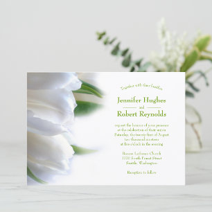Invitación a la boda de tulipanes blancos