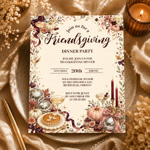 Invitación Día de Acción de Gracias Disco Glamuroso