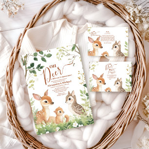 Tarjeta De Recepción Bosque Woodland Oh Deer Diapper Raffle