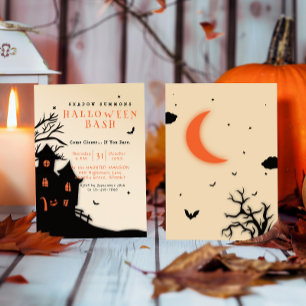 Invitación Spooky Halloween Graveyard Silhouette Fiesta