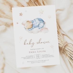 Invitación Podemos esperar a Teddy Bear en la nube Baby Showe