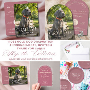 Tarjetas de Invitación de Graduación de Perros Ros