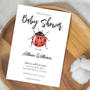 Tarjeta De Recepción Ladybug Baby Shower Diaper Raffle