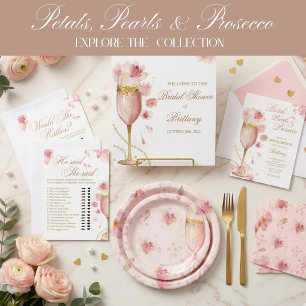 Servilleta De Papel Invitación a la despedida de soltera Petals, Pearl