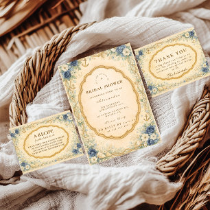 Invitación Boda Vintage Navy Costera