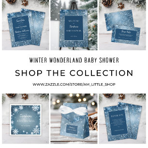 Invitación Winter Wonderland Blue Baby Shower