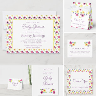 Tarjeta de agradecimiento floral brillante para im
