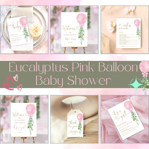 Invitación Es un Baby Shower de globo rosa Chica