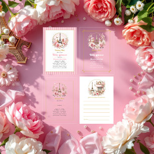 Invitación Bonjour Bébé Parisian Baby Shower