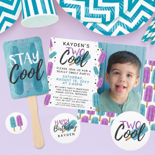 Invitación Dos fotos pop de hielo de verano de cumpleaños de 