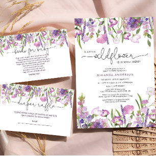 Invitación a Baby Shower de Purple Wildflower