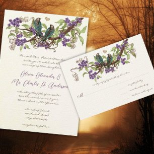Invitación a la boda de aves de corral, corales y 