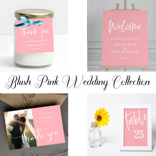 Pegatina Redonda Rubor Pink Gracias Boda