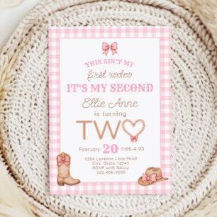 Invitación de cumpleaños número uno Pink First Rod