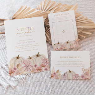 Invitación Boho Chicas Pampas Calabaza de gramolas Baby Showe