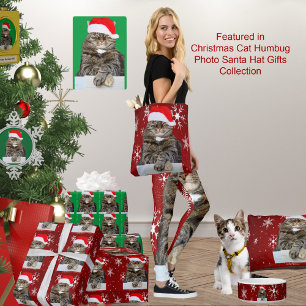 Tarjeta Foto de gato de navidades en el copo de nieve de S