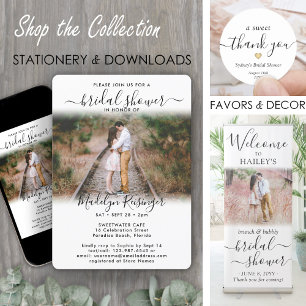 Invitación 2 Fotos Despedida de Soltera Chic Moderno Elegante