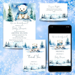 Tarjeta De Recepción Rifa de pañales para la ducha de bebé de invierno