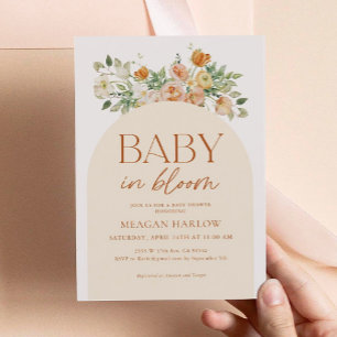 Invitación Chica floral Spring Boho Baby Shower