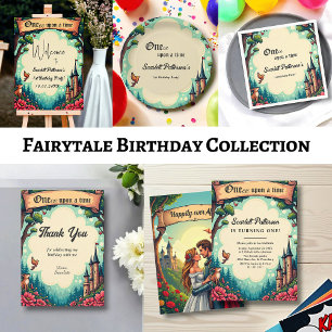 Invitación Woodland Enchanted Forest Fairytale Primer Cumplea