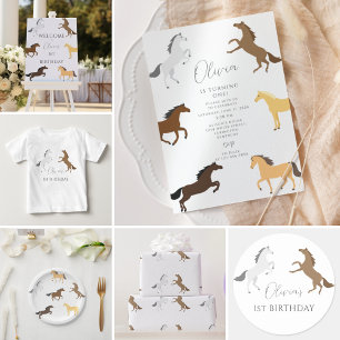 Invitación Caballo de Vaquera Ecuestre 1er cumpleaños