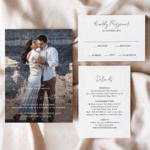 Invitación Maya Simple Photo Modern Boda