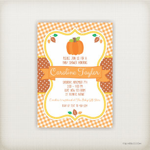 Invitación a Baby Shower de la calabaza de otoño