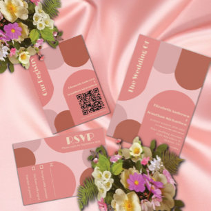 Invitación Boda rosa de coral de los arcos retro