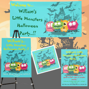 Invitación Fiesta de Halloween de pequeños monstruos
